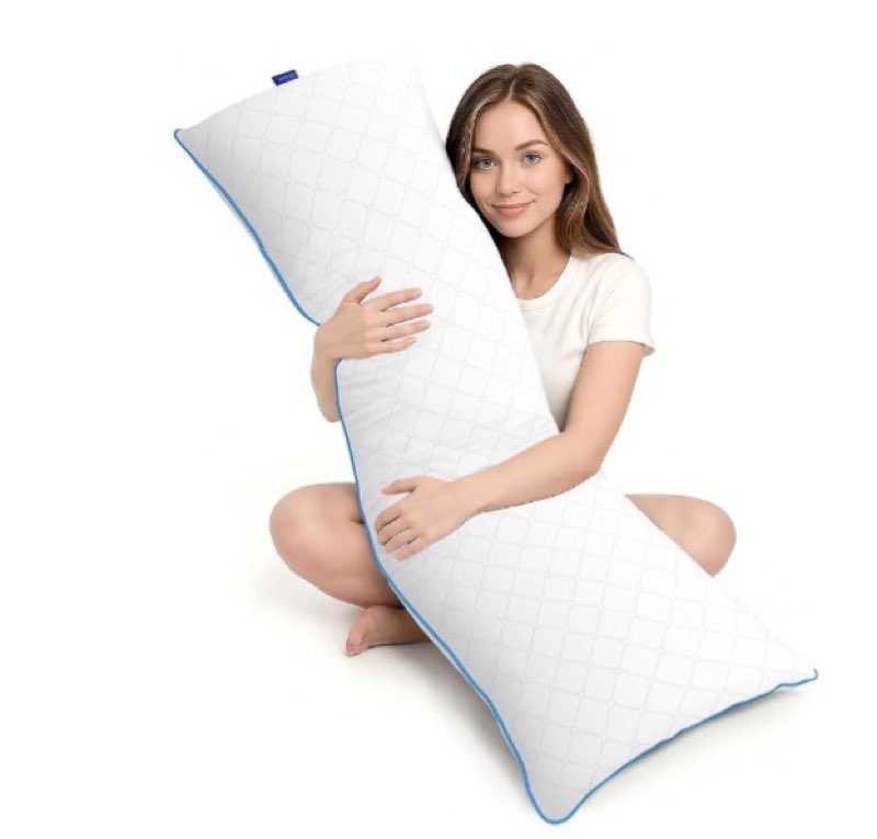 YZ HOME Long Body Pillow for Adults - Firm Body Pillow Insert with Shredded White Memory Foam, Adjustable Height, Soft Support for Side Sleeping, Pregnant Women, Washable (White, 20x54 Inch)