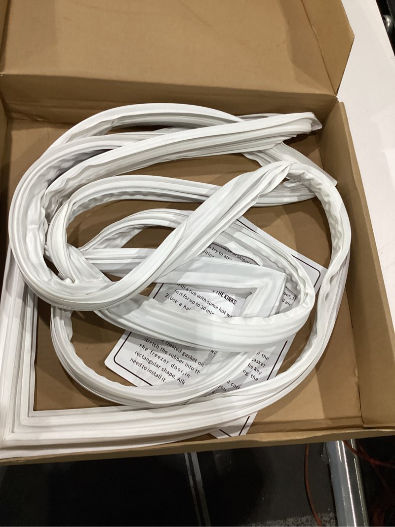 Condition photo showing New/Like New for upgraded w10856583 freezer door gasket compatible with whirlpool freezer door seal w10574474 4383855 maytag refrigerator door gasket wrr56x18fw00 wsr57r18dh00 refrigerator door seal white door seal