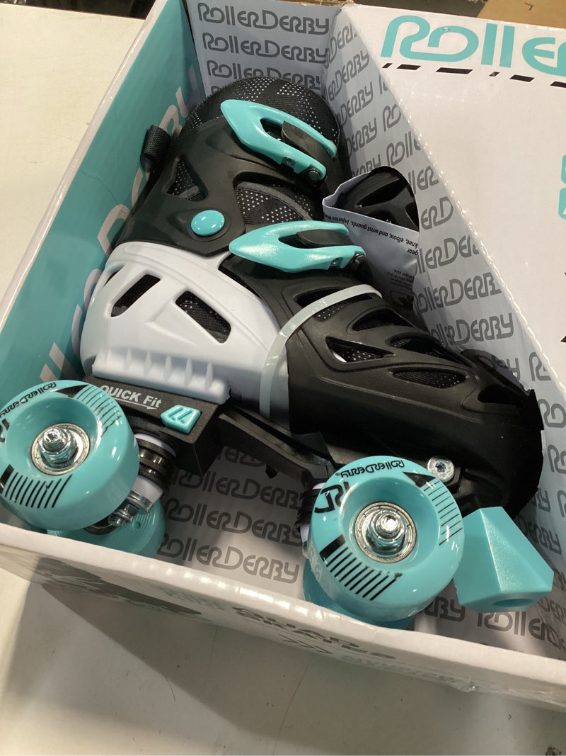 Condition photo showing Good Condition for roller derby qued skates 3-6 roller skates for toddlers beginners boys unicorn mermaid rainbow gift for indoor outdoor sports