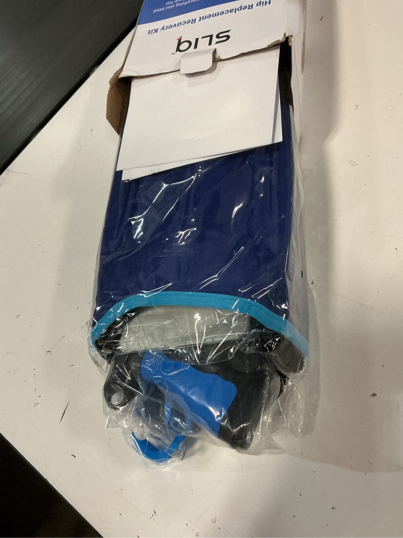 Condition photo showing Good Condition for sliq 6 pcs hip kit for seniors fsa/hsa total recovery replacement prime supplies after surgery, hip replacement kit after surgery, ice pack, grabber tool, leg lifter, sock aid, waterproof bandages blue
