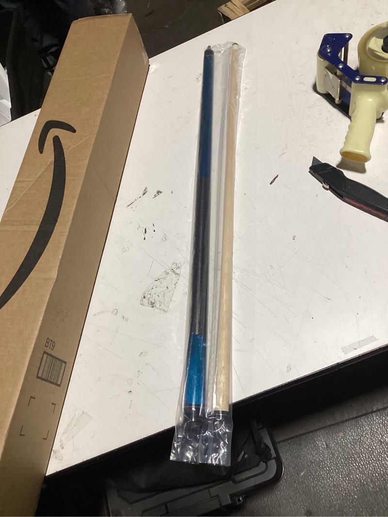 Condition photo showing Good Condition for Pool Cue Stick for Adults - 58 Inch 2-Piece Billiard Cue with 3D Imitation Leather Wrap - 13mm Tip & Maple Shaft - Choose from 7 Colors & 4 Weights (18-21oz) Blue