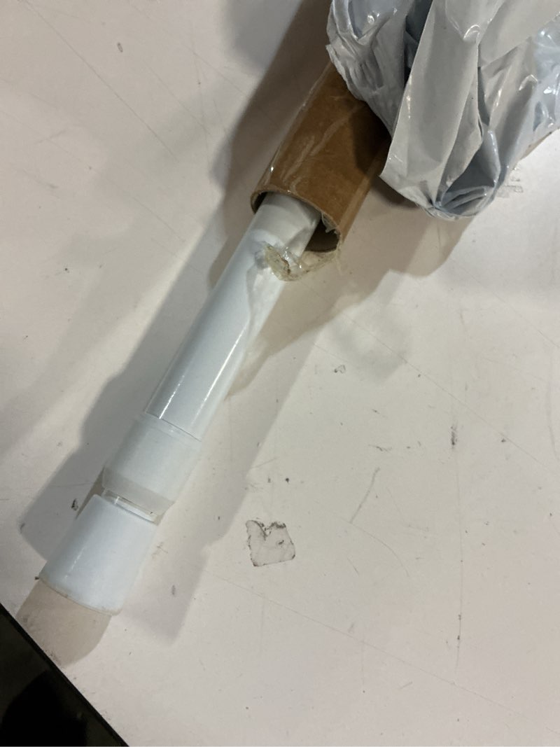 Condition photo showing As Is for uxcell Tension Curtain Rod, Adjustable 32 to 59 inches, 0.75" Dia White Spring Tension Rod No Drilling Expandable Tension Rod for Doorway, Kitchen 32-59 inch