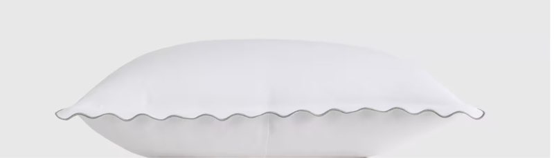 quince organic crisp percale sham set of 1/king 20x36 in dried sage scallop