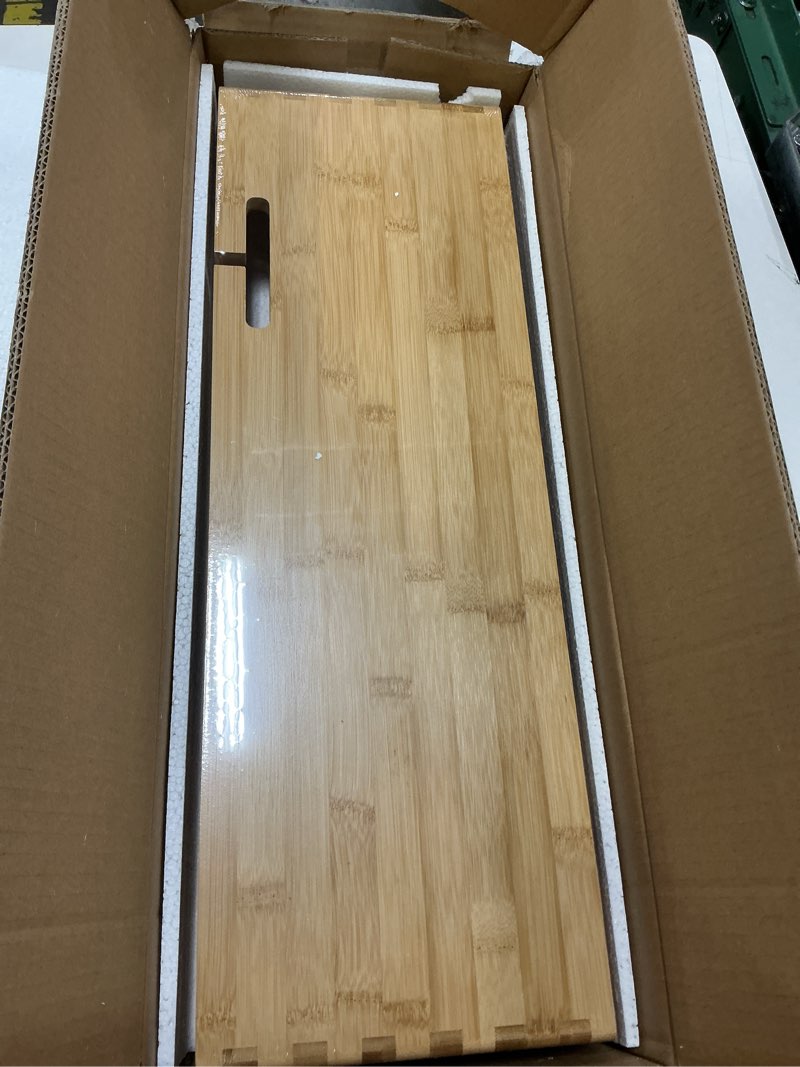 Condition photo showing New/Like New for Bamboo Monitor Stand Riser with Drawer, Ergonomic Computer Riser for Desk with Cable Management & Storage Organizer, Wood Monitor Stand for Home Office