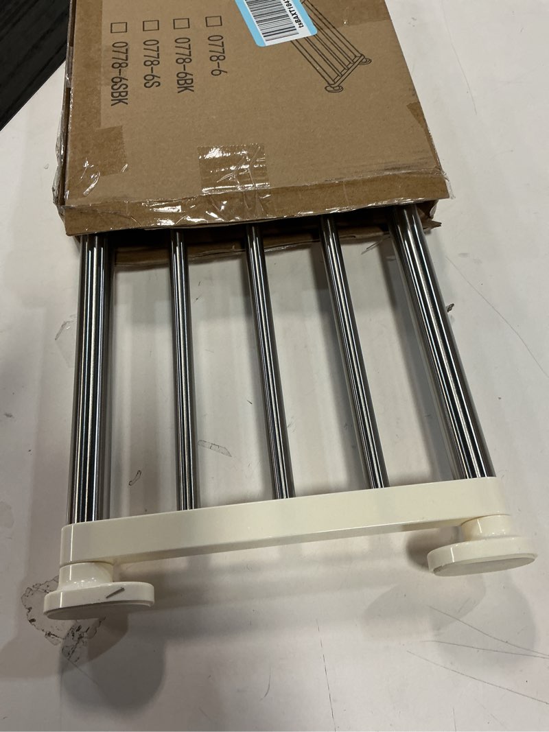 Condition photo showing Good Condition for Hershii Tension Shelf Expandable Rod Closet System Heavy Duty Clothes Hanger Adjustable DIY Storage Organizer Shoe Rack 60-100cm/23.62-39.37inches Ivory