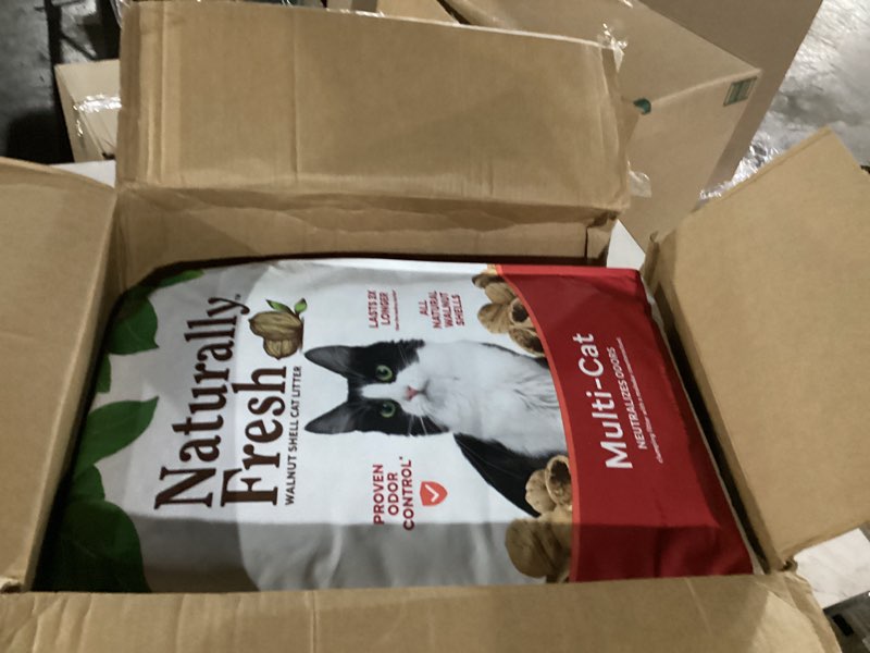 Condition photo showing Good Condition for naturally fresh cat litter made from walnut shells, unscented, multi-cat, upcycled, low dust, sustainable, 30 lbs