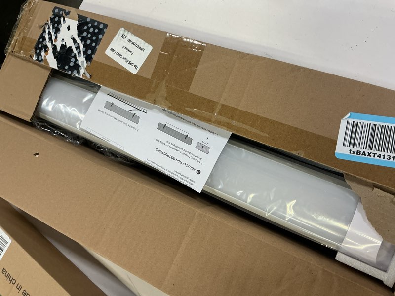 Condition photo showing Good Condition for dakason 4-pack 2ft led ceiling light for garage flush mount, 18w 2160lm led shop lighting closet light fixture, wraparound lights surface mount, 3/4/5000k adjustable
