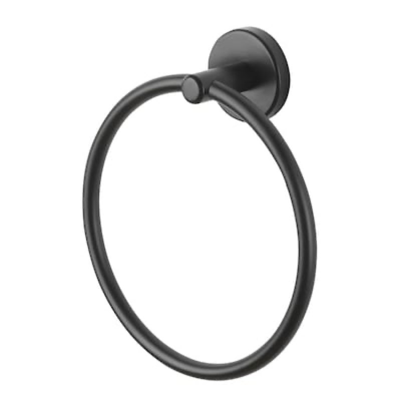 allen + roth Harlow Matte Black Wall mount Single Towel Ring