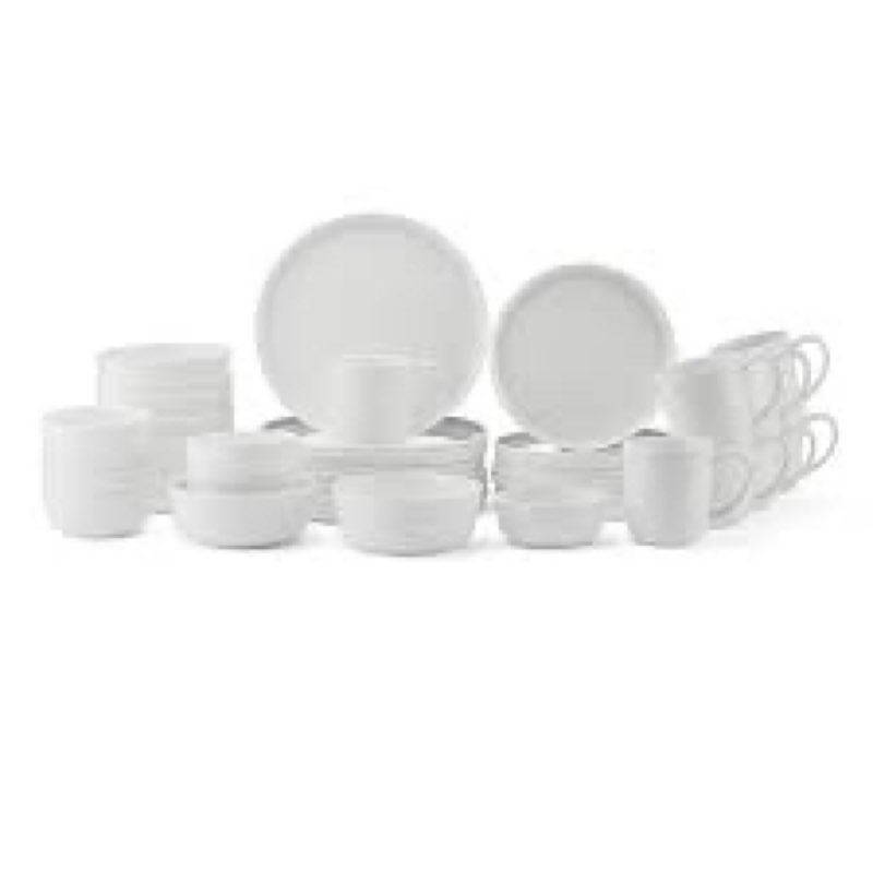 Mikasa Annabele Chip Resistant 40-Piece Dinnerware Set, Service For 8,White