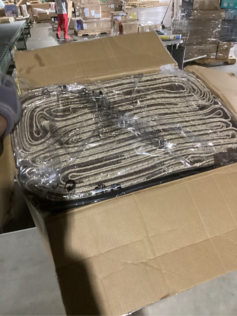 Condition photo showing Good Condition for waterproof 10'x 20' outdoor rug for patio,reversible outdoor plastic straw rugs for camping porch rv, uv-resistant area rug mat for camper,outside rug for rv deck picnic beach balcony,brown/coffee border-brown/coffee 10' x 20' (rectangular)