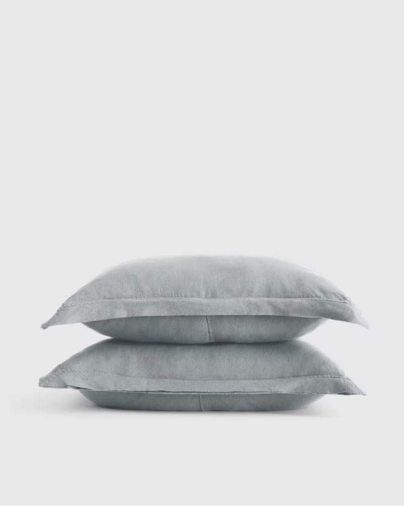 quince european linen double flange sham mist 26x26 in 1 pcs 