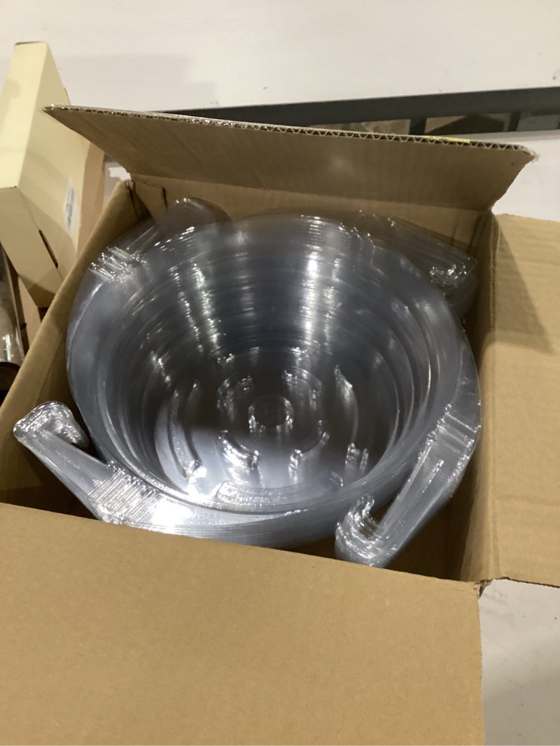 Condition photo showing Good Condition for miuwauer 15 pack of 10-inch hanging basket water catcher plastic hanging plant drip pan tray plastic saucers liners for indoor outdoor hanging plants baskets flower pots - clear, round 10 inch 15