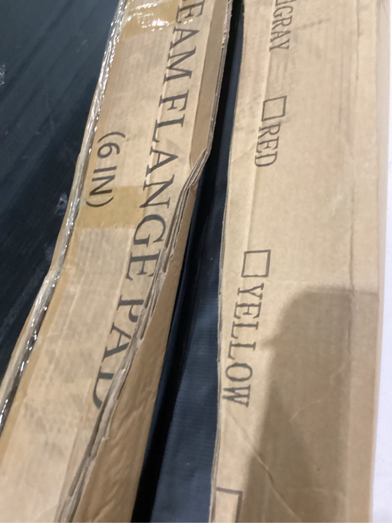 Condition photo showing As Is for I-Beam Flange Pad with Sponge & Mesh Cloth, 3FT High 2-Inch Thick Padding for 5/6/8/10/12 Inch Flanges, Heavy Duty Gym Basketball Court Protection, Indoor & Outdoor Use Black Fits 10" Wide Flange