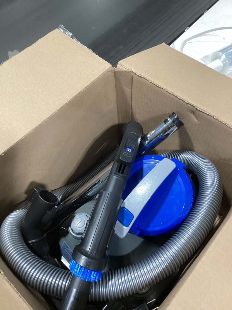 Condition photo showing As Is for Eureka WhirlWind Bagless Canister 2.5L Vacuum Cleaner, Lightweight Vac for Carpets and Hard Floors, NEN110A, Blue