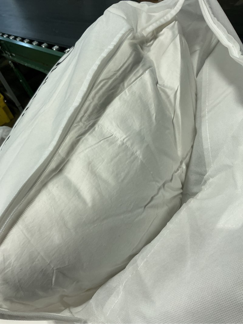 Condition photo showing As Is for lightweight luxe goose down comforter, king/cal king, white