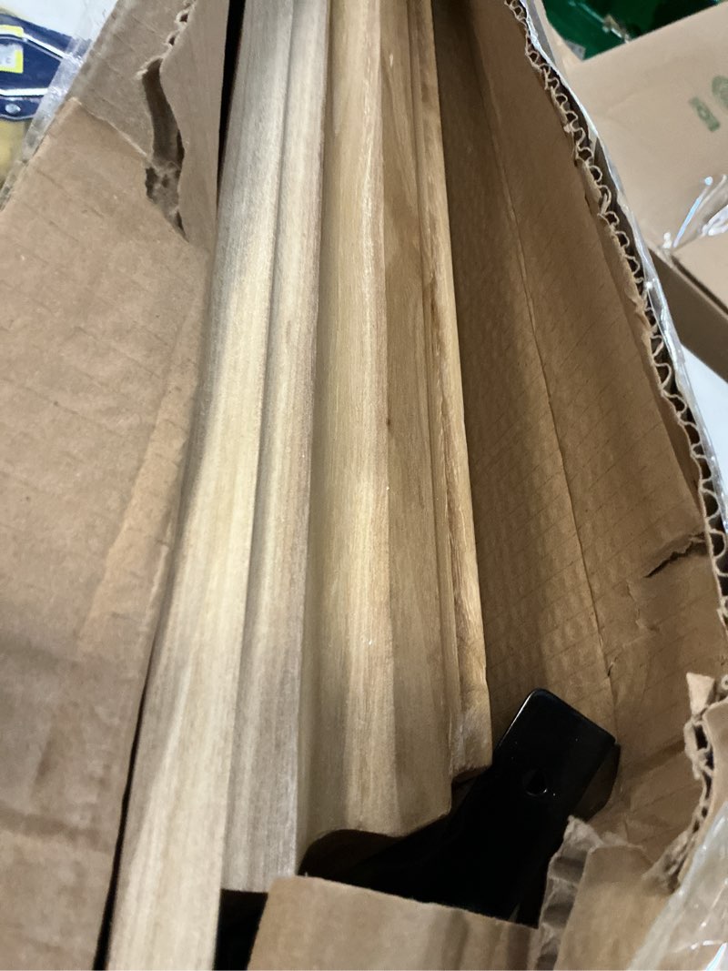 Condition photo showing As Is for hidden shelf for gun, wall mounted hidden gun storage shelf with lock, solid wood hidden compartment furniture natural