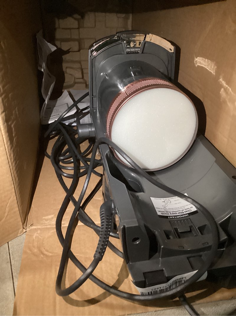 Condition photo showing As Is for shark az2002 vertex powered lift-away upright vacuum with duoclean powerfins, self-cleaning brushroll, large dust cup, pet crevice tool, dusting brush & power brush, silver/rose gold duoclean powerfin (rose gold)