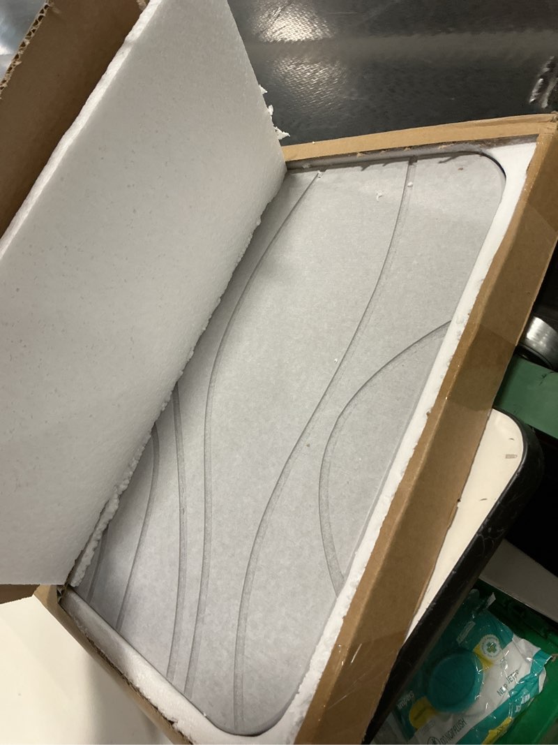 Condition photo showing Good Condition for Stone Bath Mat, 2 Pack Diatomaceous Earth Shower Mat, Non-Slip Super Absorbent Quick Drying Bathroom Floor Mat, 24x15, Light Grey 24" x 15" (2 Pack) Light Grey