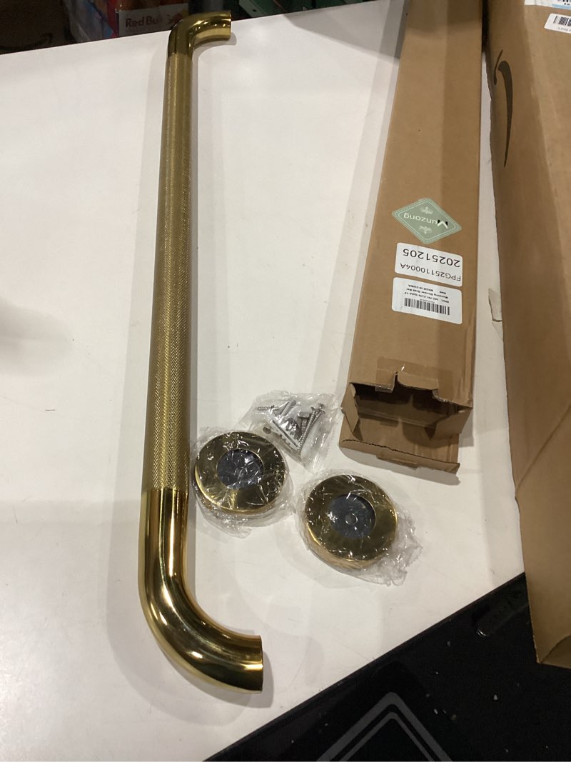 Condition photo showing Good Condition for 32 Inch Anti Slip Shower Grab Gold, Munzong Bathroom Grab Bar, Knurled Bathroom Balance Bar,Safety Hand Rail Support Handicap Elderly Injury Senior Assist Bath Handle 32 Inch Gold