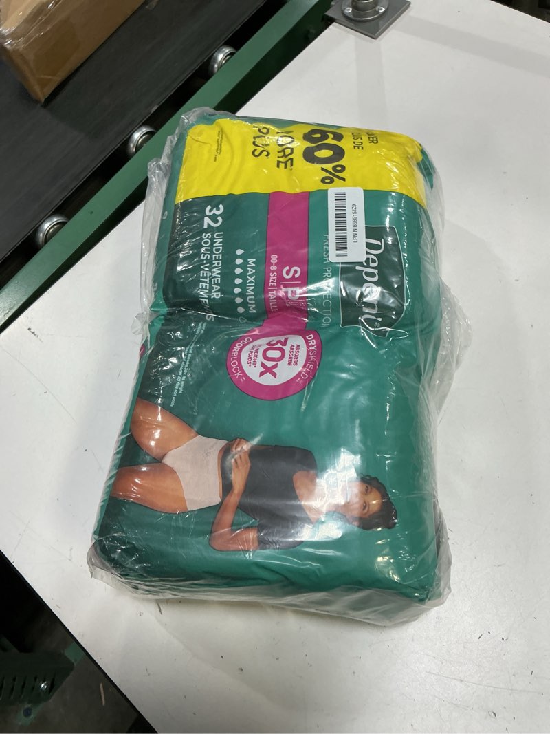 Condition photo showing Good Condition for Depend Fresh Protection Adult Diapers, Incontinence & Postpartum Bladder Leak Underwear for Women, Disposable, Maximum, Small, Blush, 32 Count, Packaging May Vary Small 32