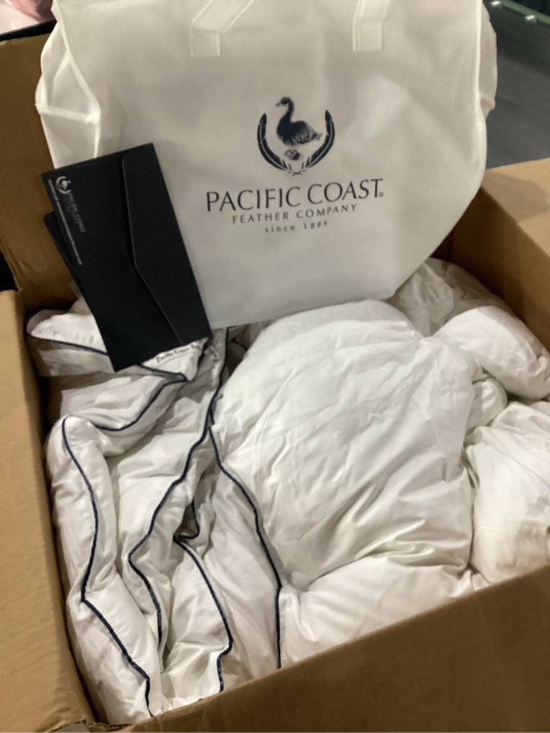 Condition photo showing Good Condition for pacific coast goose feather down fiber comforters king size, extra fluffy white duvet insert, ultra-soft, breathable, all season hotel luxury bedding comforters, 8 corner & center loops (106"x90")