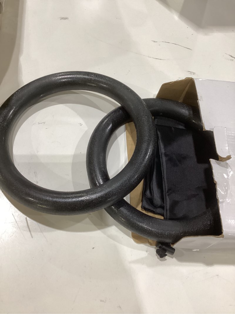 Condition photo showing As Is for ghb gymnastic rings gym rings 1.1" olympic rings adjustable straps pull up rings sets for workout bodyweight fitness training