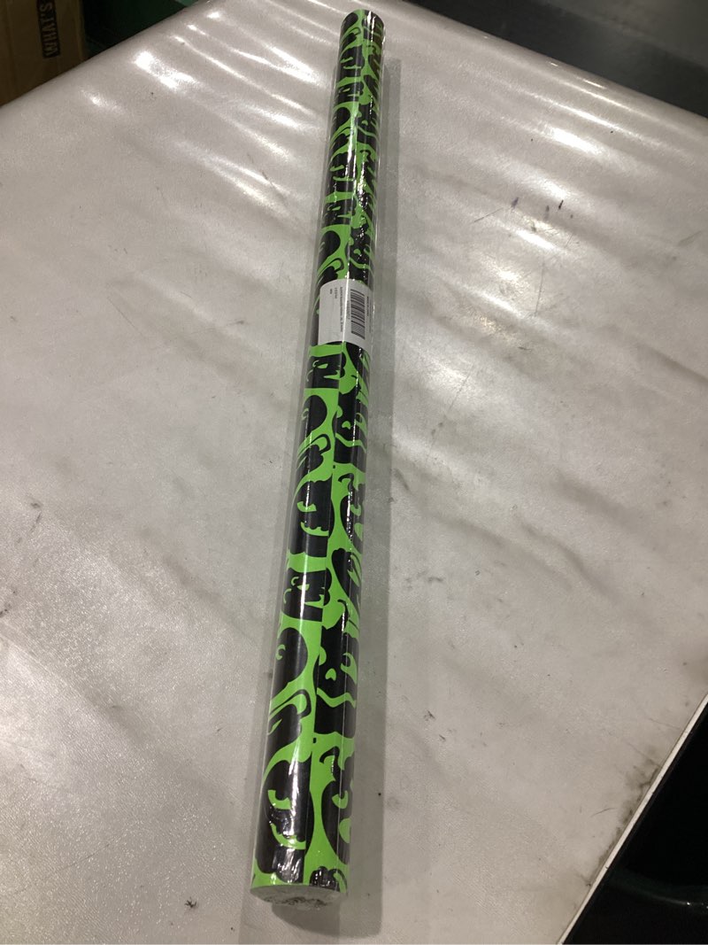 RUSPEPA Reversible Halloween Large Wrapping Paper, Jumbo Roll, Black Spider Web and Green Ghost Desi