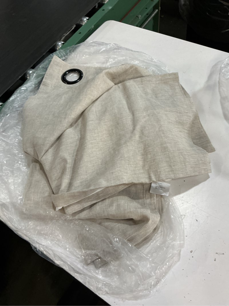 Condition photo showing Good Condition for quince european linen grommet curtain - single  1 panel flax 48 inx 96 in