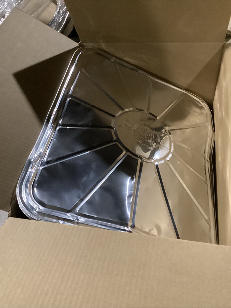 Condition photo showing As Is for aluminum oven liners for bottom of oven (10 pack), disposable foil oven liners for bottom of oven, oven drip pans, oven liners for bottom of electric oven and gas oven, oven liner, 18.5" x 15.5”