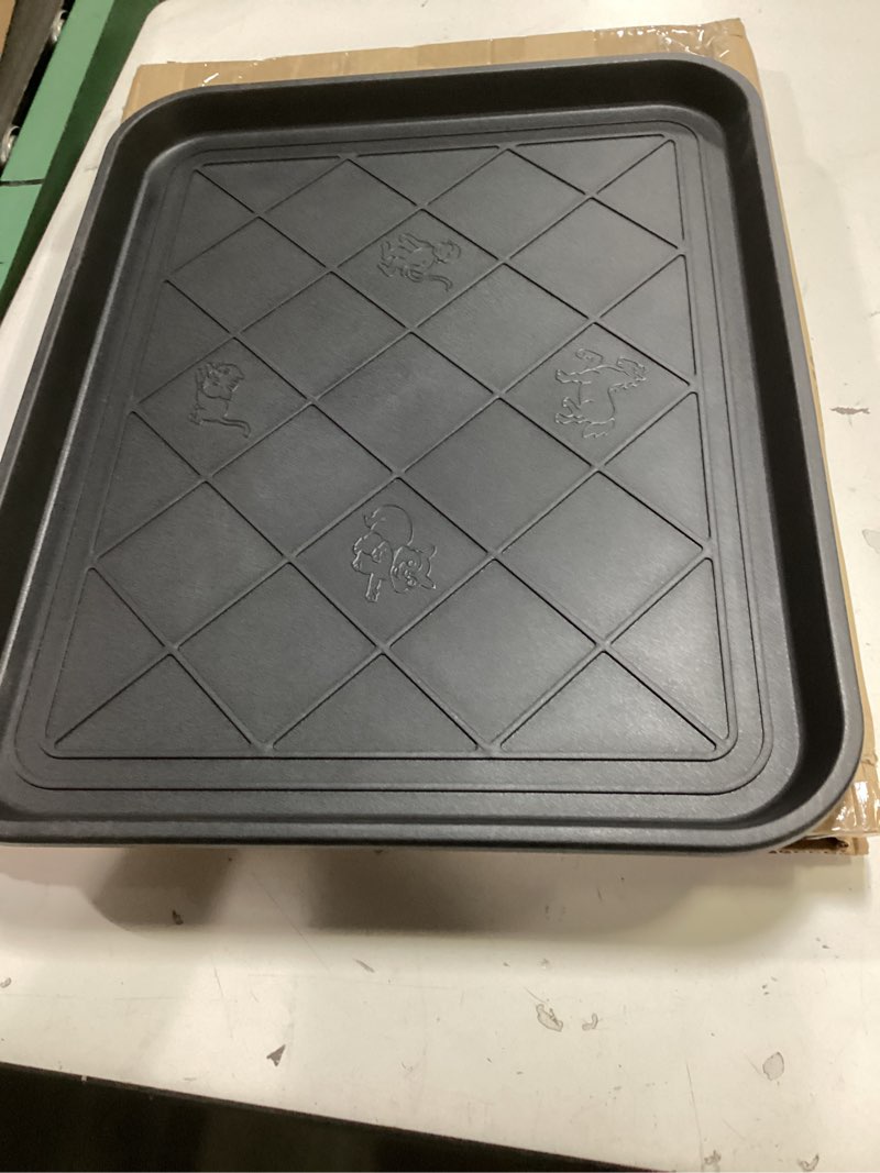 Condition photo showing Good Condition for all-weather boot tray - water-resistant plastic mud pan, pet food tray, and outdoor or indoor shoe mat for entryway by stalwart (black) black 1