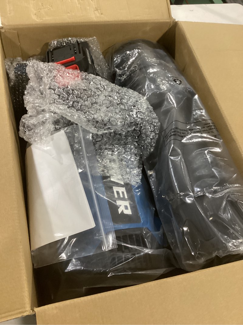 Condition photo showing Good Condition for leaf blower cordless - 630cfm/160mph, 21v powerful electric cordless leaf blower with 2 x 4.0ah batteries and charger, battery powered leaf blowers for lawn care, patio, yard, dust, snow blue