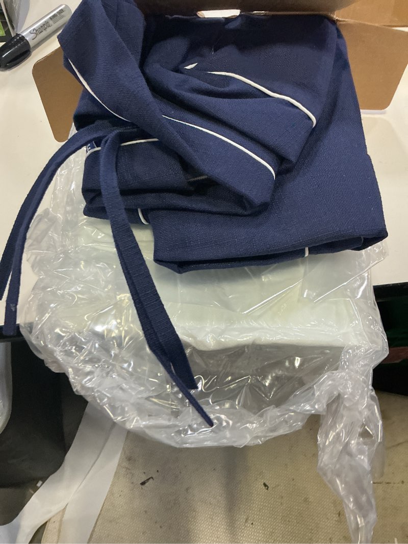 Condition photo showing New/Like New for miulee navy outdoor bench cushion 42x18x3 inch waterproof 3-year color fastness patio furniture cushions for porch swing, garden bench sofa couch with adjustable ties no slip design navy 42 x 18 x 3 inch