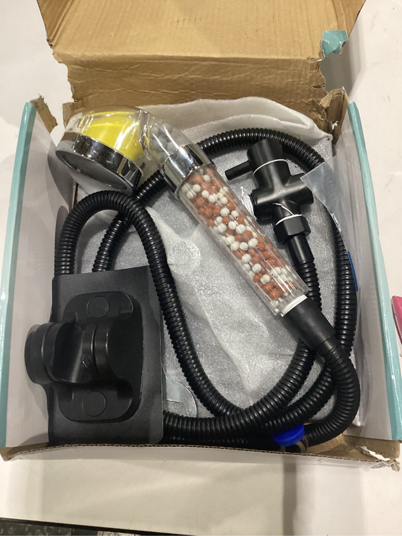 Condition photo showing Good Condition for used filter shower head, high pressure 8 inch rainfull with filter combo for hard water, remove chlorine fluoride and harmful substances- 1 replaceable filter cartridge (square, matte black) matte black square