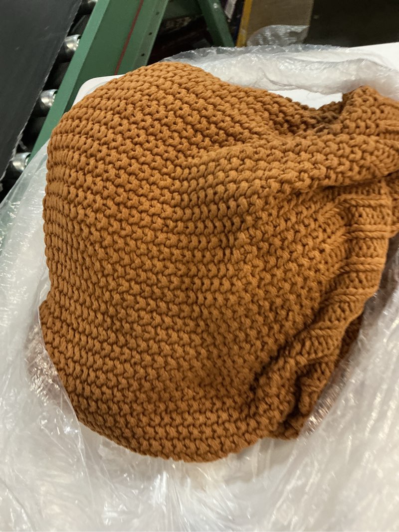 Condition photo showing Good Condition for cotton fisherman throw, 50x60, terracotta