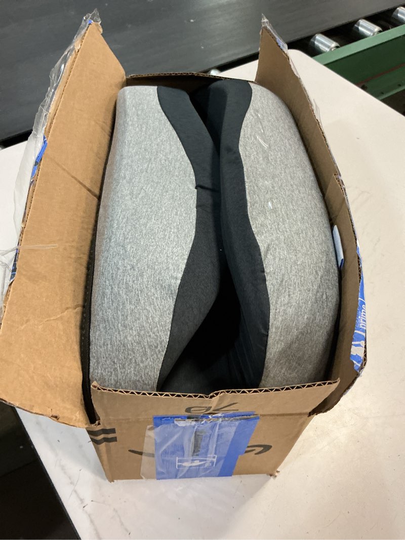 Condition photo showing Good Condition for concave u surface donut pillow for tailbone pain cradle tailbone reducing pressure on pelvis- hemorrhoid pillow for office, car, home seat- black/gray