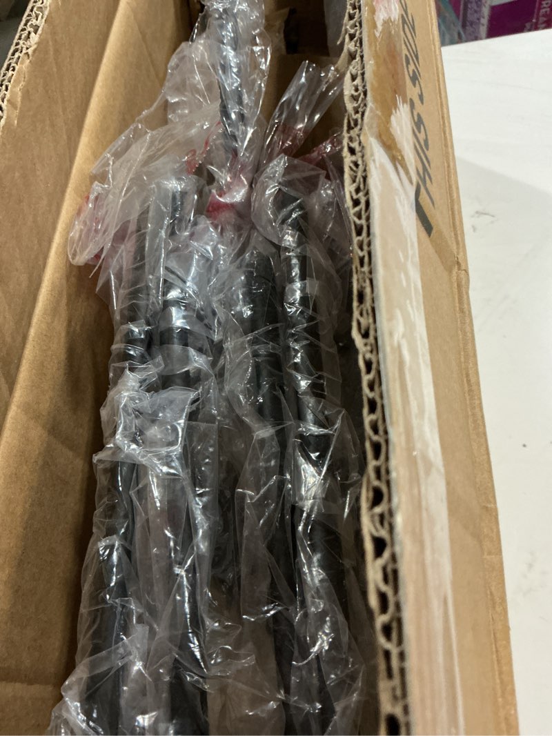 Condition photo showing Good Condition for Chandelier, Matte Black with Beige Linen Fabric Shade, Farmhouse Linear Island Lighting Fixture for Kitchen, Dining Room (Matte Black with Linen Fabric Shades) 5-Light Matte Black with Oatmeal Shades