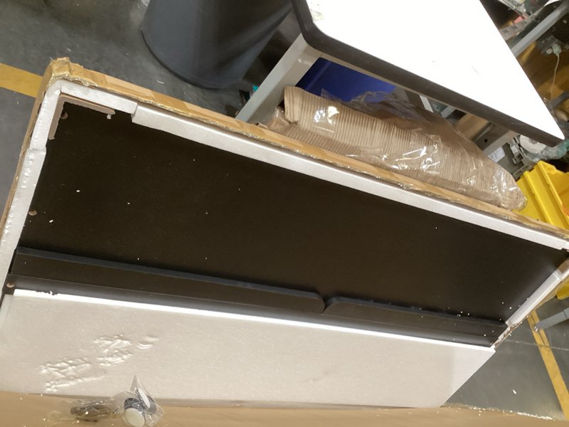 Condition photo showing New/Like New for spaceaid washer dryer countertop, laundry wood shelf topper with edge, 54" width x 27.5" depth cover guard organizer for washer and dryer laundry hamper counter storage organization (black) large black