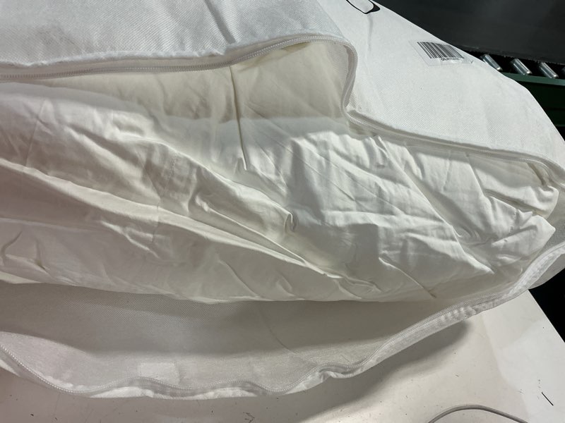 Condition photo showing As Is for premium down alternative duvet insert, full/queen, white