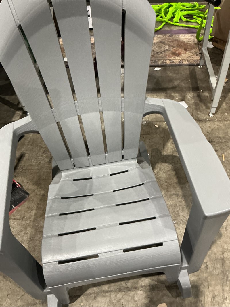 adams patio big easy westport adirondack chair grey resin frame rocking chair with slat seat