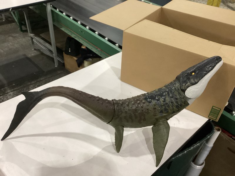 Condition photo showing As Is for Mattel Jurassic World Rebirth Super Colossal Mosasaurus Action Figure, Dinosaur Toy with 2 Attack Actions, Movie-Accurate & Posable