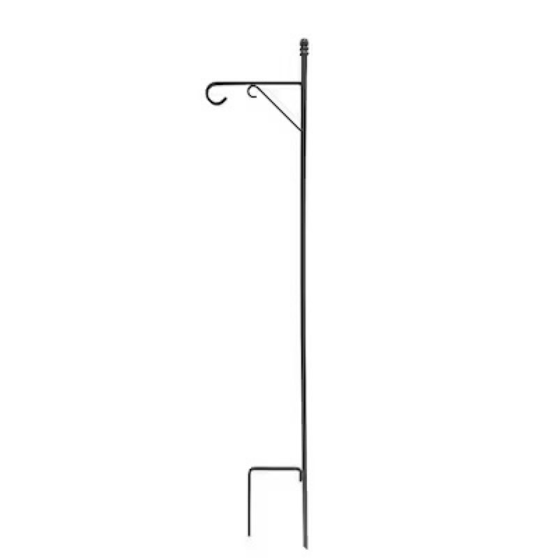 style selections 64-in black powder coated metal traditional shepherd's hook