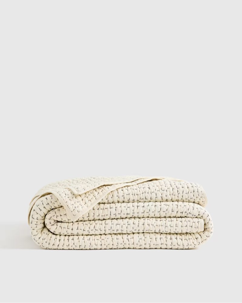 quince organic cotton hand stitched quilt full/queen undyed