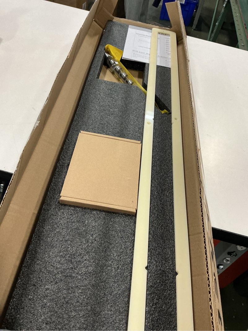 Condition photo showing New/Like New for 1pc Floating Shelf Hardware Heavy Duty Hidden Shelf Brackets Support,Wall Mounting Invisible Floating Shelves Bracket with Jig (34" x 8" x 1.5" with Tools)