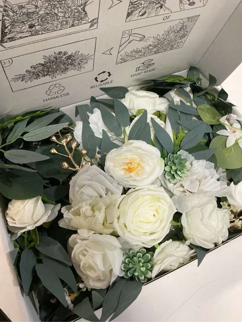 Condition photo showing Good Condition for wedding arch flowers (2pack),flower arch stand,flower garland,for wedding outdoor decorations floral swags and garlands chair decorations etc isle decor,reusable.?white?