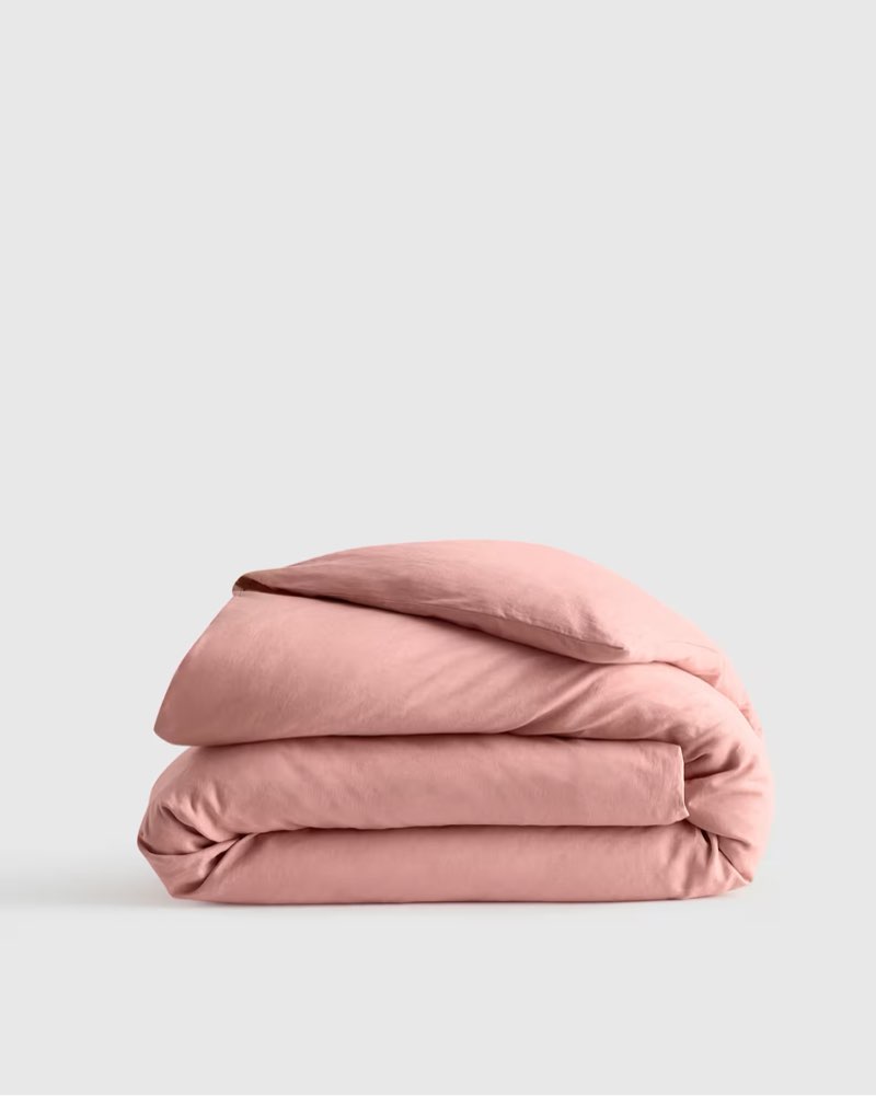 quince european linen duvet cover no sham size king color rose 
