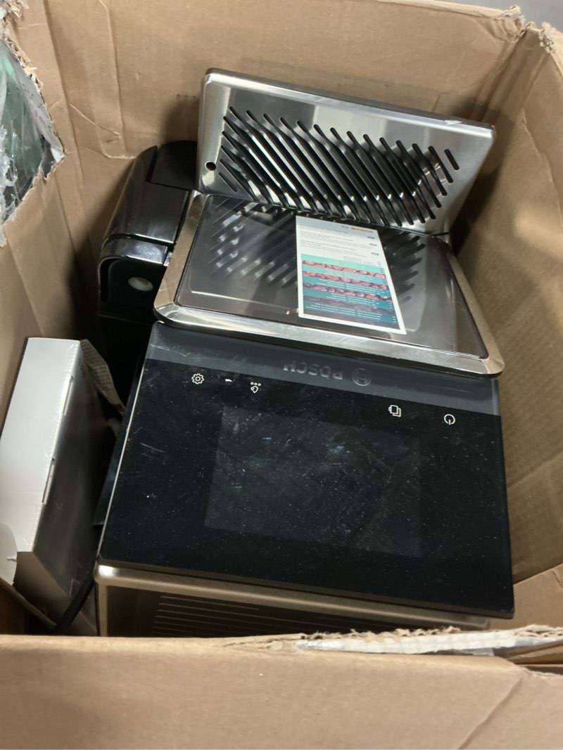 Condition photo showing As Is for Bosch 800 Series Fully Automatic Espresso and Coffee Machine – 36 Drinks with Coffee World, Cold Brew, Double Cup, Integrated Milk Container, Smart Features, in Stainless Steel TQU60703 with Cup Warmer Stainless Steel