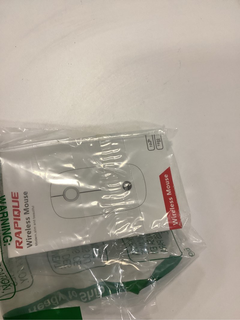 Condition photo showing New/Like New for RAPIQUE Wireless Mouse - Dual Bluetooth & 2.4 GHz USB Receiver, Ergonomic Design, Quiet Clicks, Low Power - Multi-Device Compatibility for Laptop, Computer, iPad, MacBook, Chromebook (White and Grey)