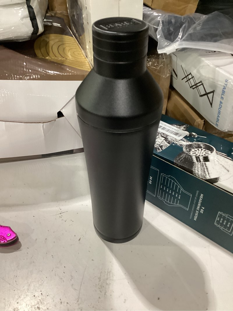 Condition photo showing Good Condition for insulated cocktail shaker set | double wall stainless steel | martini shaker for home bar bartending | built-in drink measure system & strainer, travel bag, recipes | gift set (matt black) a) matte black