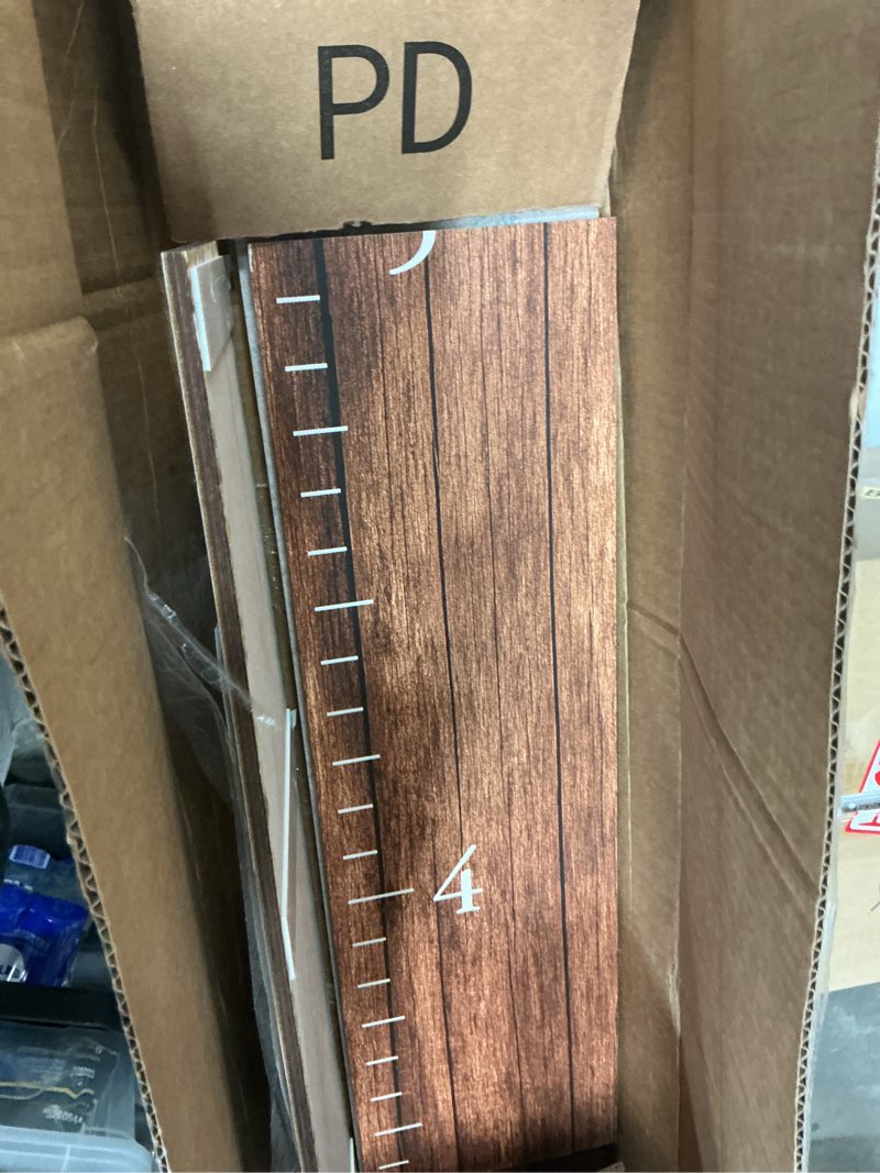 Condition photo showing Good Condition for Farmhouse Style Wooden Kids Growth Chart Ruler for Boys and Girls (Rustic Brown - BMK)