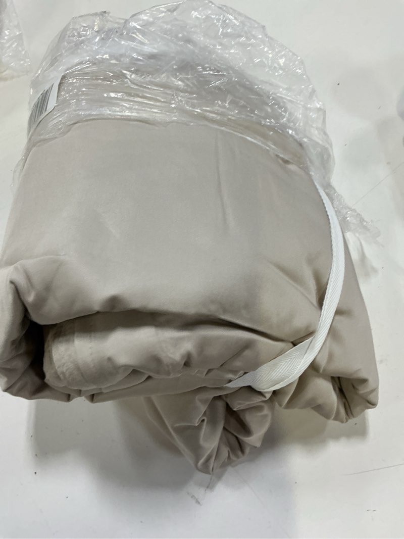 Condition photo showing As Is for quince bamboo duvet cover, full/queen, sand